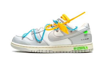 Кроссовки Nike Dunk Low Off-White Lot 02, серо-белые