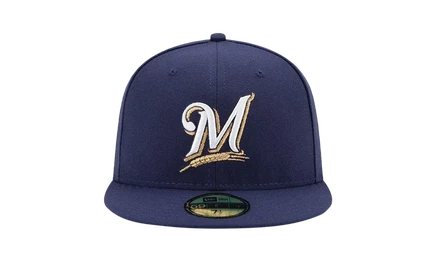Кепка New Era 59FIFTY Milwaukee Brewers, фиолетовая