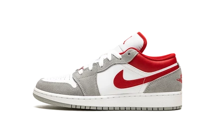 Детские кроссовки Jordan 1 Low SE, светло-серые/красные