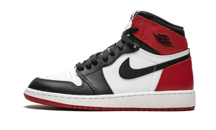 Кеды для мальчиков Jordan 1 Retro High OG Black Toe, черно-бело-красные