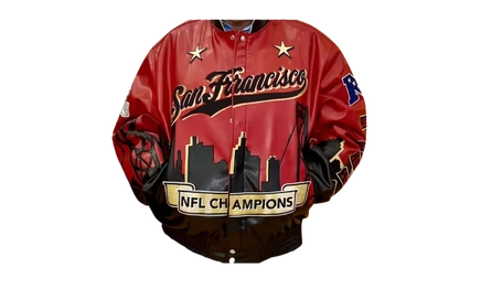 Мужская веганская кожаная куртка Jeff Hamilton 49ers 5x Super Bowl