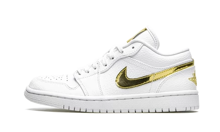Женские кроссовки Jordan 1 Low SE, белые с золотым