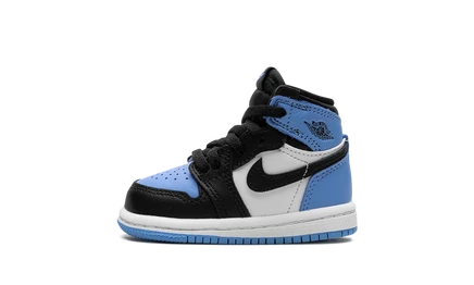 Детские кроссовки Jordan 1 High OG UNC Toe, бело-голубые