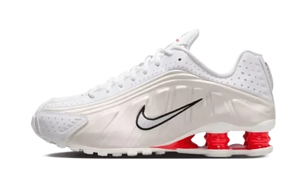 Женские кроссовки Nike Shox R4, бело-красные