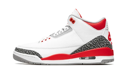 Кроссовки Jordan 3 Retro «Fire Red 2022», красно-белые