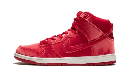 Кроссовки Nike Dunk High Premium, красный бархат