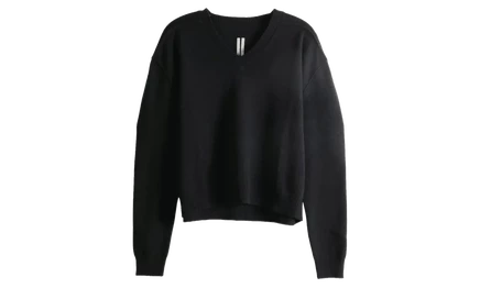 Мужской свитер Rick Owens Tommy с V-вырезом, черный