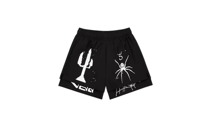 Шорты SP5DER VAA двойного слоя Virgil Abloh, черные