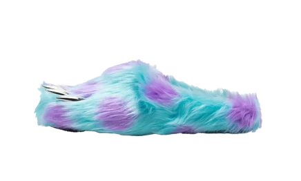 Мюли Bravest Monster Claw с мехом и металлическими когтями, бирюзово-фиолетовые