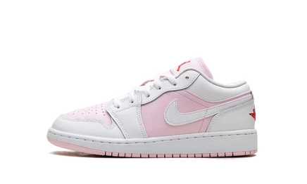 Кроссовки Jordan 1 Low GS, розово-красно-белые