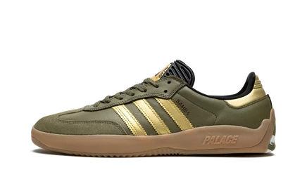 Кроссовки Adidas Puig Samba «Palace», оливково-золотистые