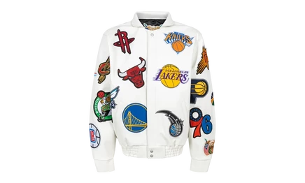 Мужская куртка Jeff Hamilton NBA 201 веганская кожа белая