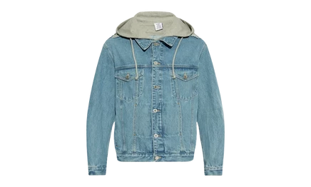 Джинсовая куртка VETEMENTS Deconstructed с капюшоном, голубая