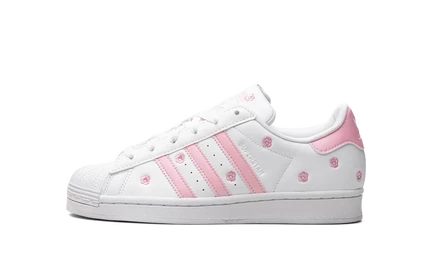 Детские кеды Adidas Superstar GS, бело-розовые