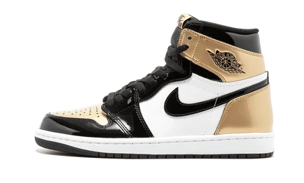 Кеды Jordan Air Jordan 1 Retro High OG NRG «Gold Toe», черно-бело-золотые