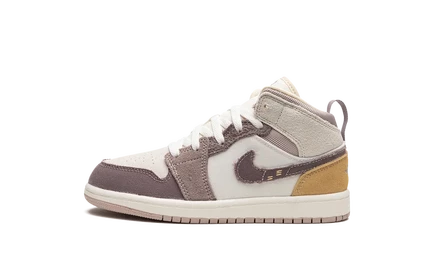 Детские кроссовки Jordan AJ1 Mid Craft SE, серо-коричневые