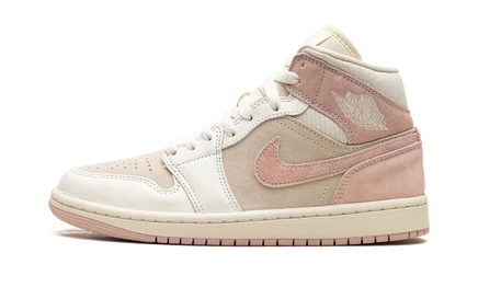 Женские кеды Jordan Air Jordan 1 Mid SE FQ1926-161, кокосовое молоко/legend pink