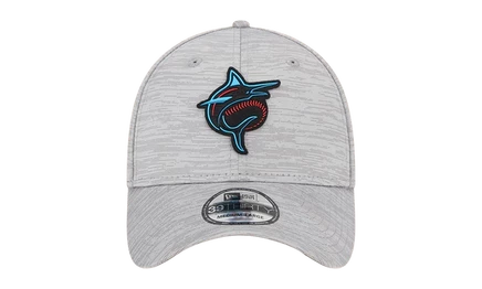 Унисекс кепка New Era 39THIRTY Marlins, серая/черная