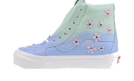 Кеды Vans Sk8-Hi Sandy Liang, голубо-зелено-белые