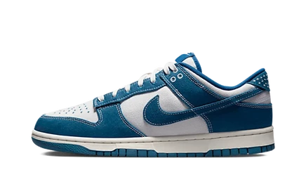 Кеды Nike Dunk Low Shashiko Industrial Blue, бело-синие
