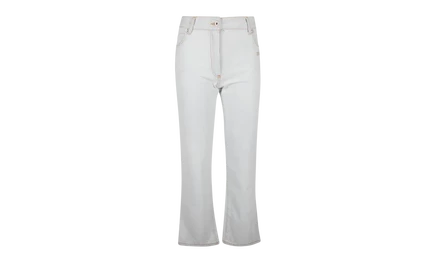 Джинсы укороченные off-white, светло-голубые