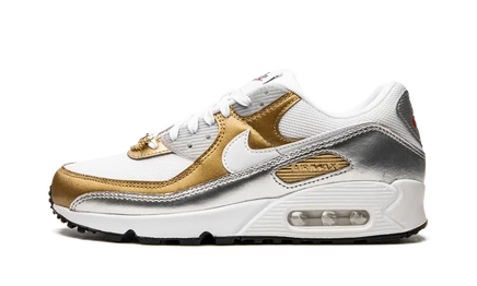 Кроссовки Nike Air Max 90 SE Metallic, белые с металликом