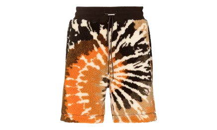 Шорты Amiri флисовые тай-дай, оранжево-коричневые