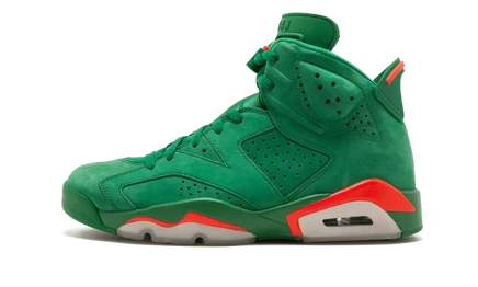 Кеды Jordan Air Jordan 6 NRG «Green Suede Gatorade», зелено-оранжевые