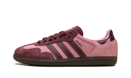 Женские кеды Adidas Samba OG, розовые с темно-красными акцентами