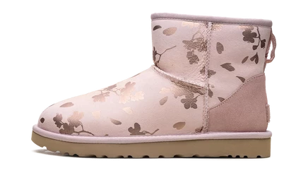 Женские мини-угги UGG Classic Mini, розово-красные с флисом