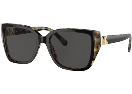 Женские солнцезащитные очки Michael Kors Acadia Rectangle, черные/янтарная черепаха