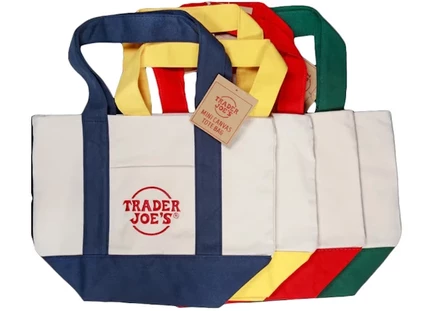 Унисекс холщовая сумка-тоут Trader Joe's мини, набор из 4 шт., разноцветная