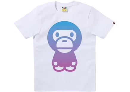 Женская футболка Bape Big Baby Milo с градиентом, белая