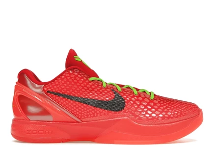 Мужские кроссовки Nike Kobe 6 Protro Reverse Grinch, алые/черные/неон-зеленые