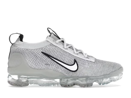 Мужские кроссовки nike air vapormax 2021 fk, бело-черно-серебристые