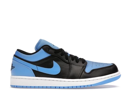 Мужские кроссовки Jordan 1 Low, черно‑сине‑белые