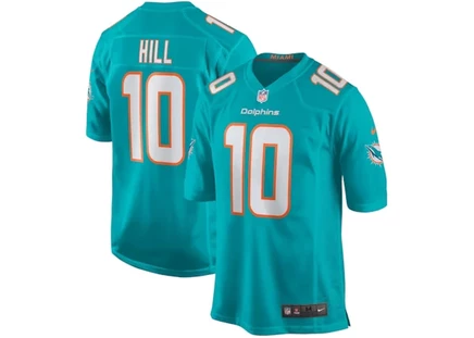 Мужское джерси Nike Miami Dolphins Tyreek Hill, аква