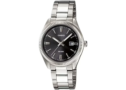 Мужские часы Casio LTP-1302D-1A1V, 30 мм, стальной корпус, черный