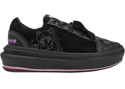 Мужские кеды Vans Old Skool Overt CC «Sailor Moon», черно-серо-розовые