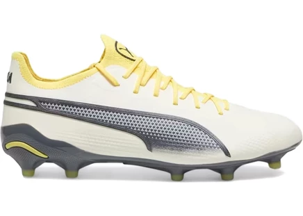 Мужские бутсы Puma King Ultimate FG/AG, бело-желтые