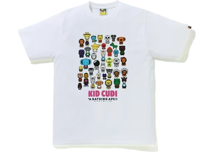 Мужская футболка BAPE x Kid Cudi Baby Milo Friends, белая