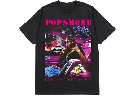 Мужская футболка Pop Smoke x Vlone King Of NY, черная