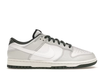 Мужские кроссовки nike dunk low retro se, серо-бело-зеленые