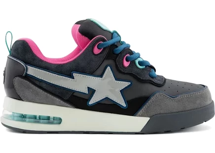 Мужские кроссовки Bape Flip Sta #2, черно-розово-голубые