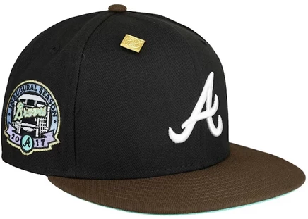 Унисекс кепка New Era 59FIFTY Atlanta Braves Vintage Collection, черно-теаловая