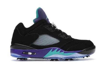 Мужские гольф-кроссовки Jordan 5 Retro Low, черно-фиолетовые