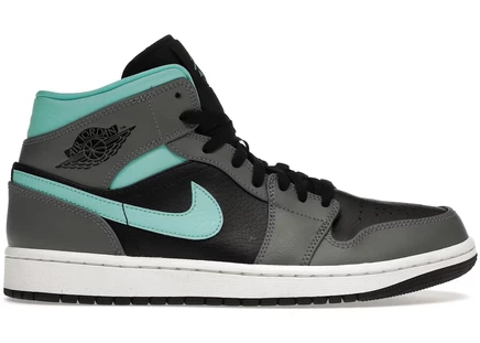 Кроссовки Jordan 1 Mid, черно-голубые
