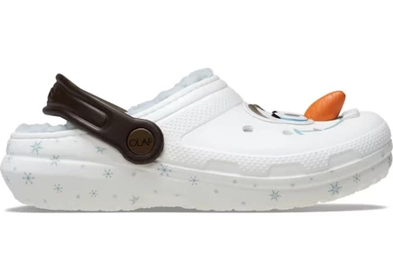 Детские сабо Crocs Classic Lined Disney Olaf утепленные, многоцветные