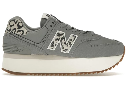 New Balance 574 Plus Shadow Grey Leopard Print (Women's) shadow grey/moonbeam/sea salt