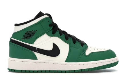 Детские кроссовки Jordan 1 Mid Pine Green, зеленые